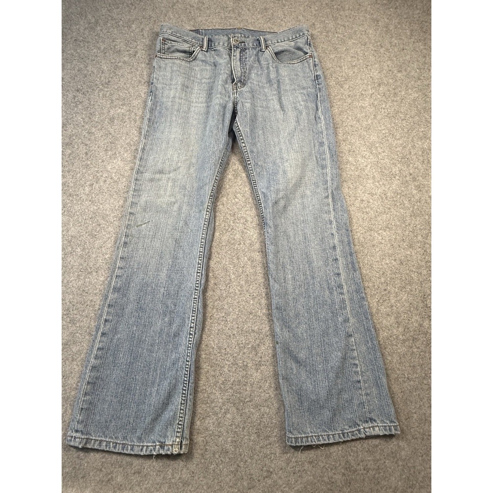 Levis 527 Jeans Mens 36x32 Low Bootcut Light Wash Blue Denim Y2K